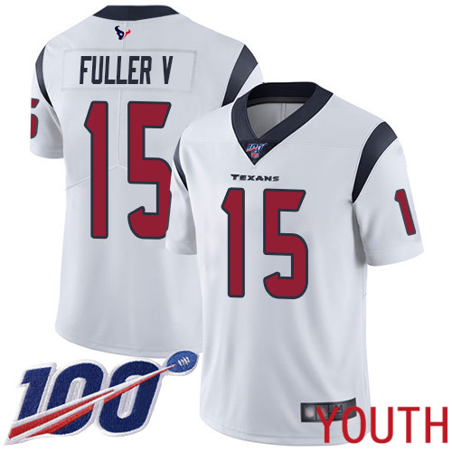 Houston Texans Limited White Youth Will Fuller V Road Jersey NFL Football #15 100th Season Vapor Untouchable->youth nfl jersey->Youth Jersey